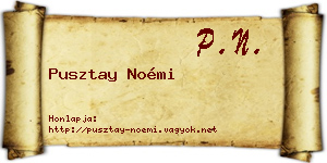 Pusztay Noémi névjegykártya
