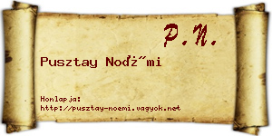 Pusztay Noémi névjegykártya